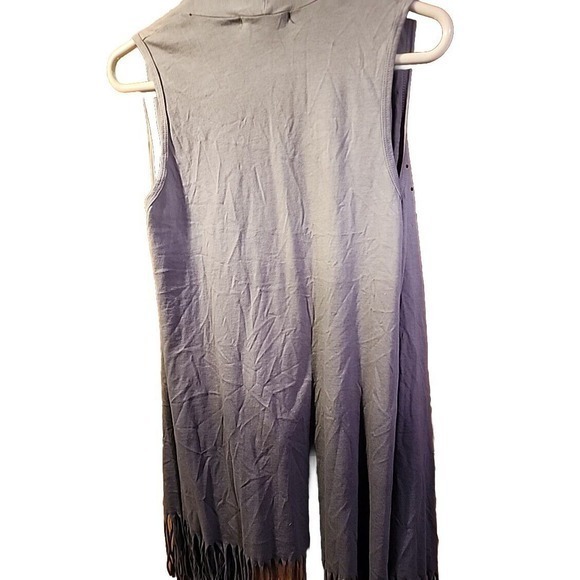 Voice of California NEW $59 Small Stars And Stripes Gray Boho Vest - Picture 4 of 10